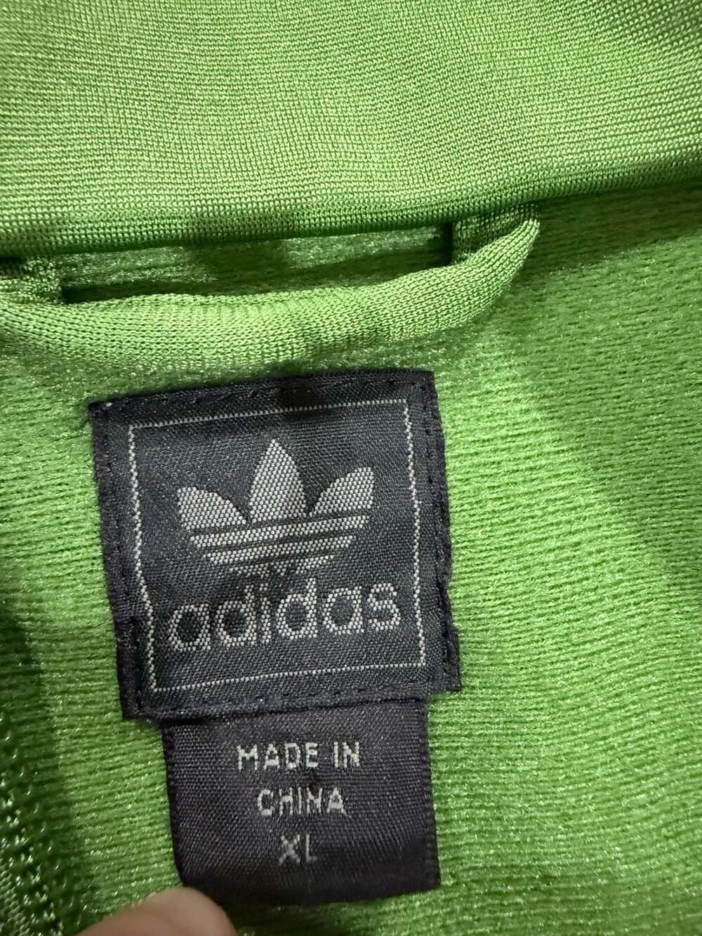 adidas Originals Green Yellow Trefoil Track Jacket XL Y2K Zip Up Retro 2009 - Picture 4 of 11